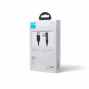 Joyroom spēļu kabelis S-CC100A6 USB-C (leņķveida) / USB-C (taisns) 100W 1.2m - melns