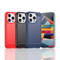 Elastīgs oglekļa raksta viedtālruņa apvalks iPhone 15 Pro Carbon Case - melns