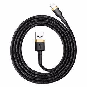 USB Kabelis Baseus Cafule melns / zeltains Lightning 100cm