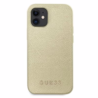 Guess GUHCP12SIGLGO iPhone 12 mini 5.4" zelta/zelta cietais apvalks Iridescent
