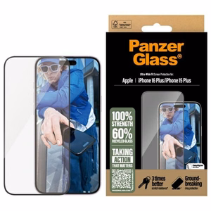 PanzerGlass aizsargstikls iPhone 16 Plus 6.7" īpaši plats 2863