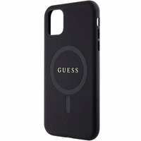 Guess GUHMN61PSAHMCK apvalks iPhone 11 / Xr - melns Saffiano MagSafe