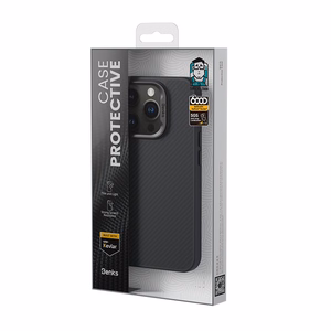 Benks Magnētiskais Armor Pro Kevlara apvalks ar metāla rāmi 600D (AD66) priekš iPhone 16 Pro Max melns ( Kameras vadības poga )