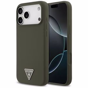 Guess silikona Triangle Logo MagSafe maciņš iPhone 17 Pro Max - zaļš