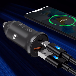 Devia auto lādētājs Smart Mini PD QC 3.0 30W 1x USB 1x USB-C balts