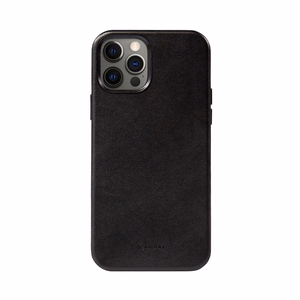 Crong Essential Cover Magnetic mākslīgās ādas vāciņš iPhone 12 Pro Max, ar MagSafe, melns