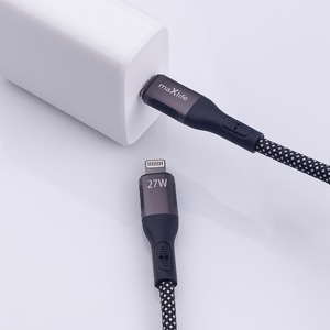 Maxlife MXUC-11 magnētiskais kabelis USB-C - Lightning 1,0 m 27W melns neilons