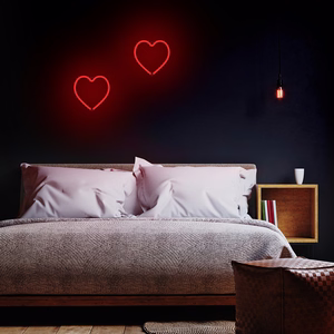 Neon LED Light HEART sarkans Bat + USB FLNE07 Forever Light