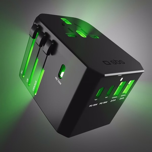Pasaules ceļojumu GaN 70W adapteris ar maciņu