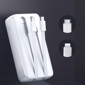 Mini portatīvais lādētājs Joyroom JR-PBC06 30W 10000mAh ar iebūvētiem kabeļiem (balts)