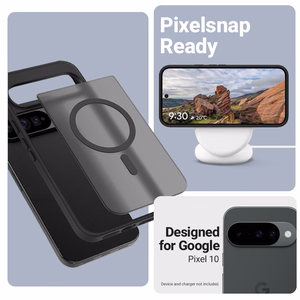 Crong Hybrid Matte Magnetic MagSafe vāciņš ierīcei Google Pixel 10, melns