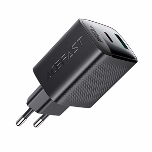 Acefast A106 GaN PD sienas lādētājs, 45 W, USB-C, USB-A, melns