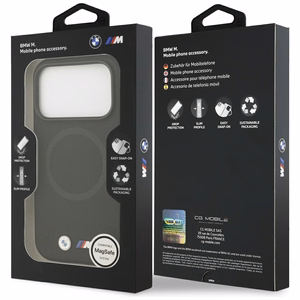 BMW M FW Metal Logo Magnētiskais apvalks iPhone 17 Pro Max - melns
