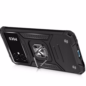 Wozinsky Ring Armor viedtālruņa apvalks Samsung Galaxy A03 bruņu pārvalks magnētiskais turētājs gredzens melns
