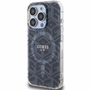 Guess IML GCube MagSafe viedtālruņa apvalks iPhone 15 Pro Max - melns
