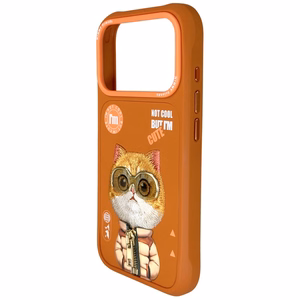 Чехол Nimmy Cool&Cute 2.0 Cat для iPhone 17 Pro Max - оранжевый