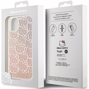 Hello Kitty IML Gradient Electrop Crowded Kitty Head korpuss viedtālrunim iPhone 11 / XR - rozā