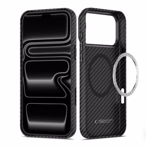 Tech-Protect Ion Carbon MagSafe vāciņš iPhone 18 Pro Max / 17 Pro Max – melns un sudrabains