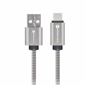 Cable USB A to USB C Forcell F-Energy QC4.0 3A 66W Metal 1 m C234 silver