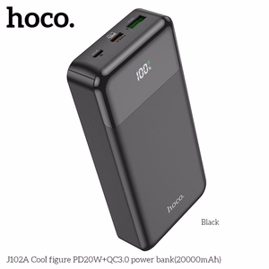 Portatīvais lādētājs (m) Hoco 20000 mAh QC3.0 PD 3A 20W J102A melns