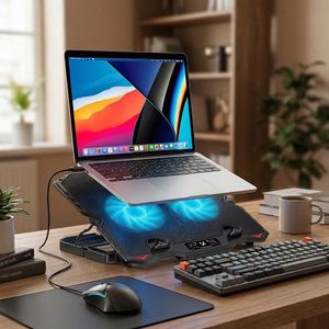 Wozinsky WDCX-015 StormPad RGB игровая охлаждающая подставка для ноутбука черная