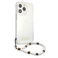 Guess GUHCP13LKPSWH iPhone 13 Pro / 13 6.1" caurspīdīgs cietais apvalks White Pearl