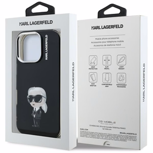 Karl Lagerfeld IML Aquarelle Karl & Logo MagSafe macins iPhone 16 Pro - melns