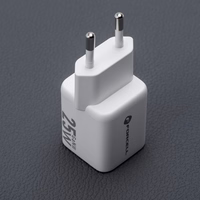 FORCELL F-ENERGY Mini GaN III VT-25B ceļojumu lādētājs ar 1 x Type C + 1x USB A ligzdām, PD QC4.0 25W balts