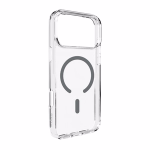 Puro Lite Mag TPU+PC viedtālruņa apvalks saderīgs ar MagSafe iPhone 17 Pro - caurspīdīgs ar pelēku gredzenu