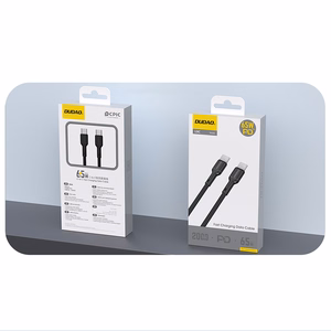 Dudao L9C 65W USB-C - USB-C kabelis 1m - melns