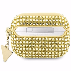 Чехол Guess Rhinestone Triangle для AirPods Pro - золотой