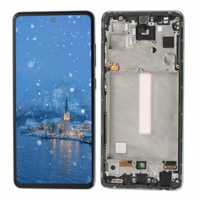 LCD Displejs Saderīgs ar Samsung A528 A52s ar frame / Awesome Melns / HQ