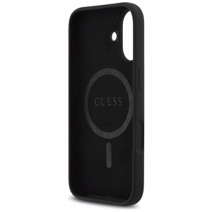 Guess Silikona Trīsstūra Logotips Magnētiskais viedtālruņa apvalks iPhone 17 - melns