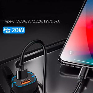 38 W automašīnas lādētājs ar Power Delivery un Quick Charge