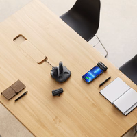 4 Veger W007CK 5000mAh portatīvo lādētāju komplekts (2x Lightning + 2x USB-C) ar uzlādes staciju - melna