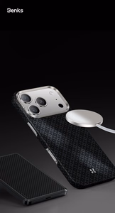 Benks Magnetic Armor Air Armor Grid Kevlar maciņš ar metāla rāmi 600D (B067) iPhone 17 melns