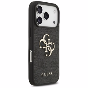 Guess PU 4G Metal Logo vāciņš Apple iPhone 18 Pro, pelēks