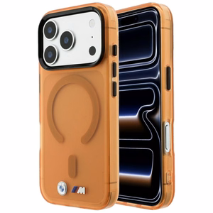 BMW M IML Frosted Metal Logo & Trims MagSafe maciņš modelim iPhone 17 Pro / 18 Pro – oranžs