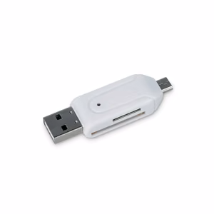 Forever microSD / SD karšu lasītājs USB + microUSB balts OTG