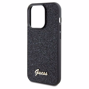 Guess Disco Metal Script viedtālruņa apvalks iPhone 14 Pro - melns