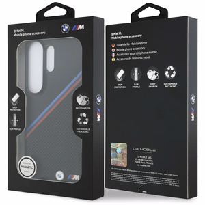 BMW Tricolor Metal Logo MagSafe maciņš priekš Samsung Galaxy S26 Ultra melns