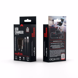 Maxlife MXTC-01 lādētājs 1x USB 1A melns + microUSB kabelis