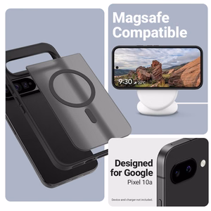 Crong Hybrid Matte Magnetic MagSafe aizsargvāciņš Google Pixel 10a, melns