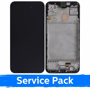 LCD displejs saderīgs ar Samsung M156 M15 5G melns ar rāmi (Service Pack)