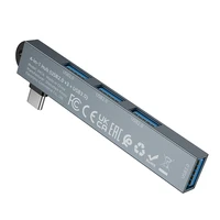 Borofone adapteris HUB FH1A 4 in 1 - no C tipa uz 3xUSB 2.0 + USB 3.0 - pelēks