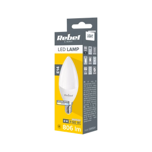 Rebel sveces formas E14 LED spuldze, 8 W, 4000 K, 230 V