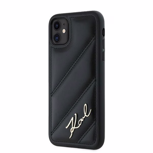 Karl Lagerfeld Diagonal Quilted Script чехол для iPhone 11 / Xr - чёрный