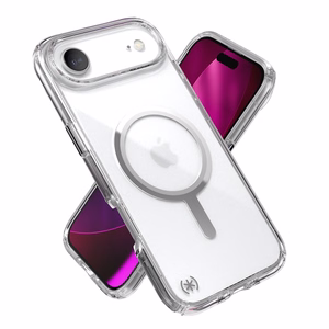 Speck Presidio Perfect-Clear MagSafe vāciņš ierīcei iPhone Air, “Clear / Silver” krāsā