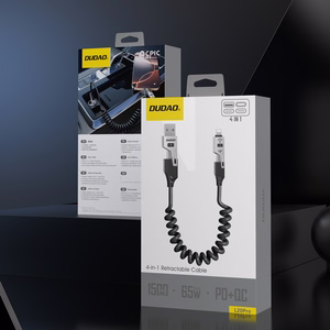 Dudao L20 Pro 4-in-1 USB-A / USB-C - Lightning / USB-C Cable - Black