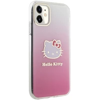 Hello Kitty IML Gradient Electrop Kitty Head korpuss viedtālrunim iPhone 11 / XR - rozā